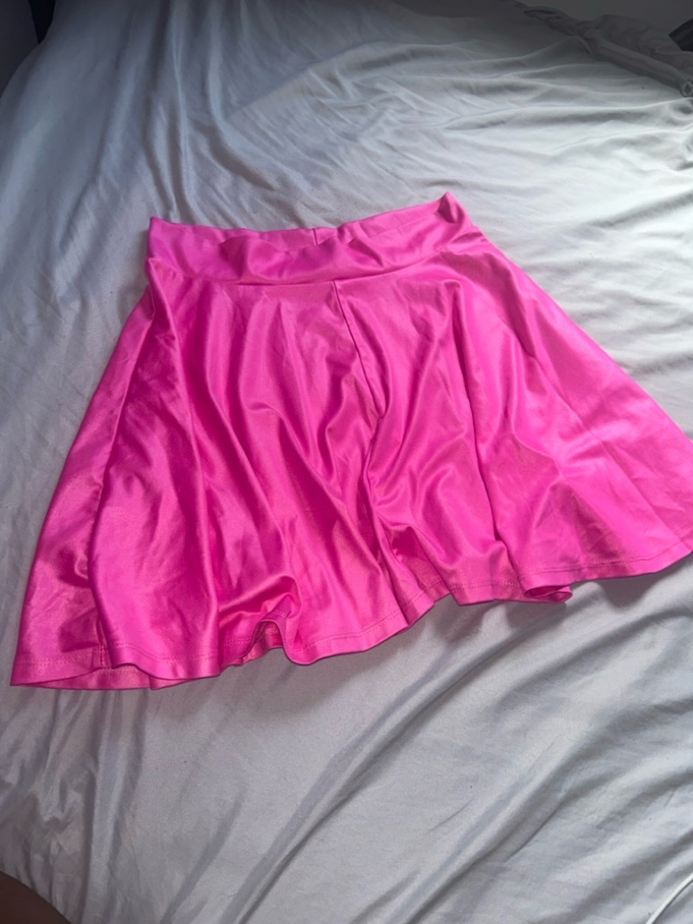 Women's Bright Pink Flared Skater Skirt